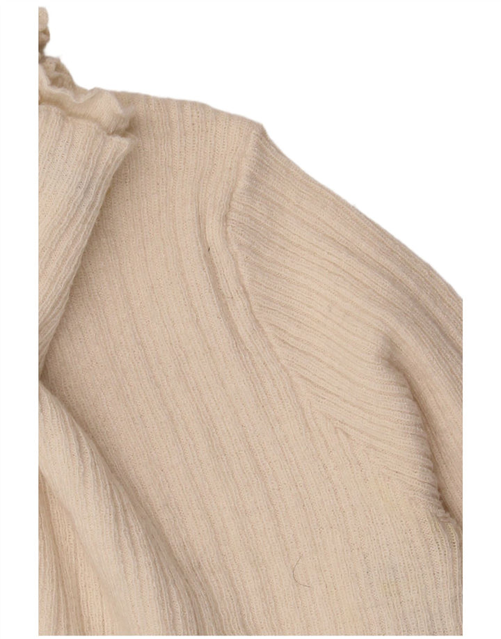 Pulover cu gât țestoasă pentru femei Zara UK 8 Mic Poliester alb