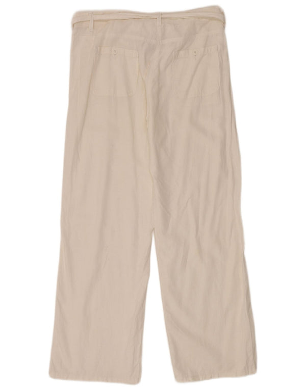 Pantaloni casual drepti pentru femei Marks & Spencer UK 14 Large W38 L30 Alb