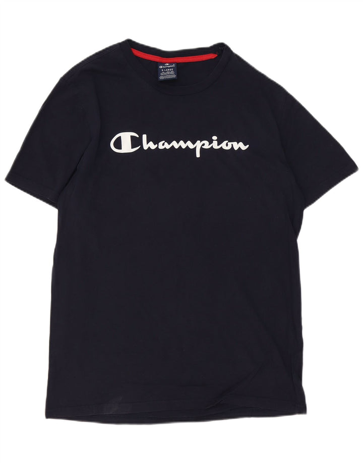 Tricou grafic pentru bărbați CHAMPION Top XL Bumbac bleumarin