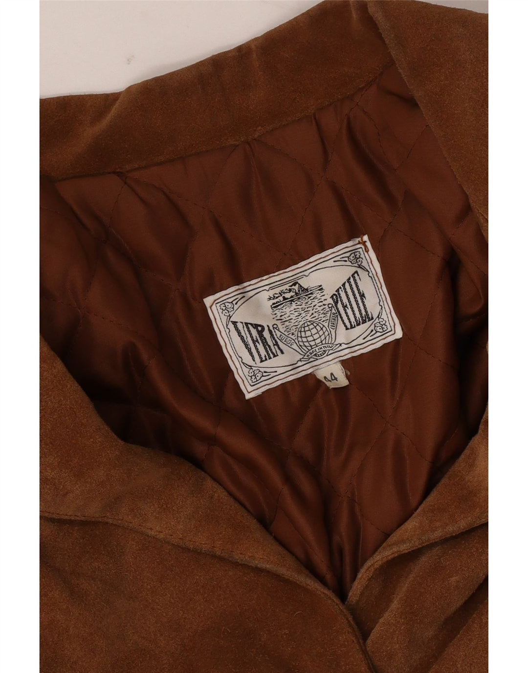 Jachetă vintage de piele intoarsa pentru femei IT 44 maro mediu din piele