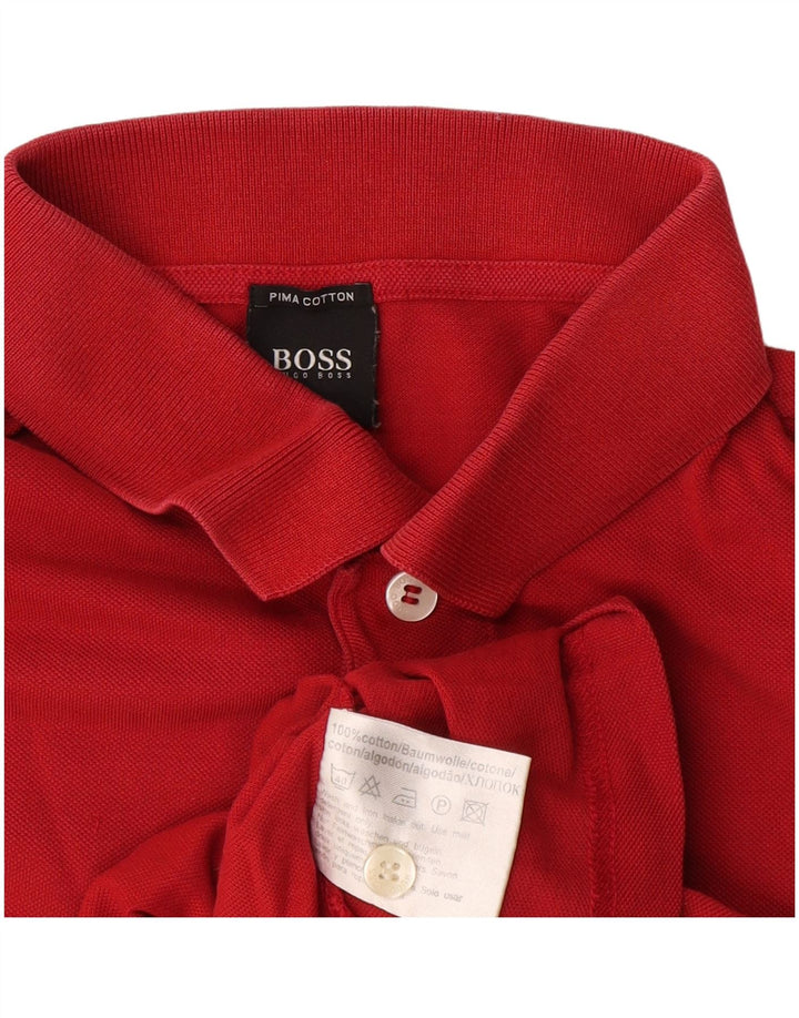Tricou polo Hugo Boss pentru bărbați, bumbac roșu mediu