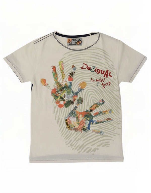 Tricou grafic Desigual pentru femei Top UK 14 Medium White