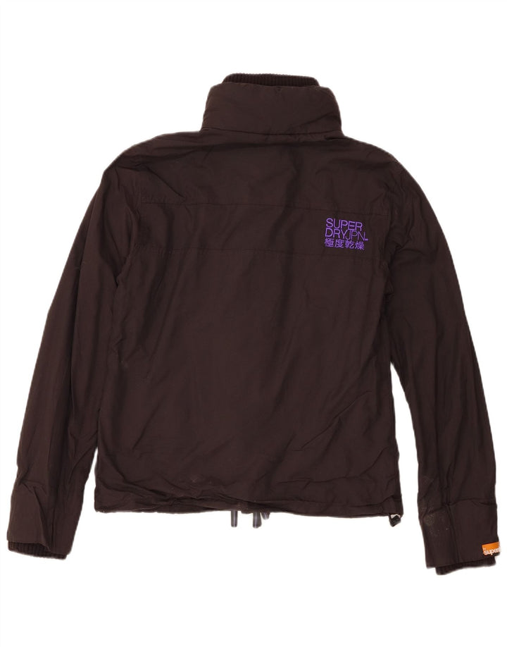 Jachetă de ploaie Superdry pentru femei UK 14, mare, negru, nailon