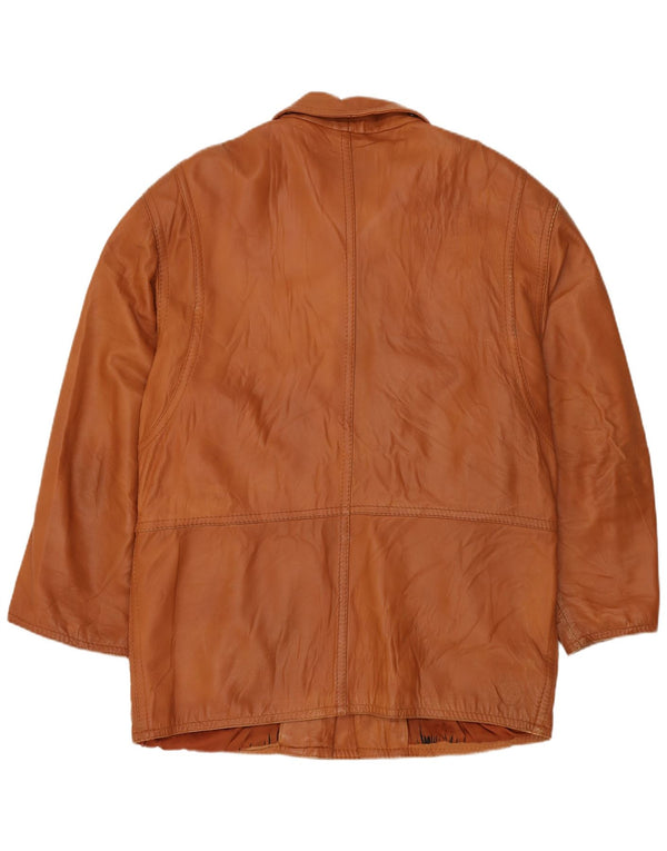 Palton din piele pentru bărbați VINTAGE IT 54 2XL din piele maro