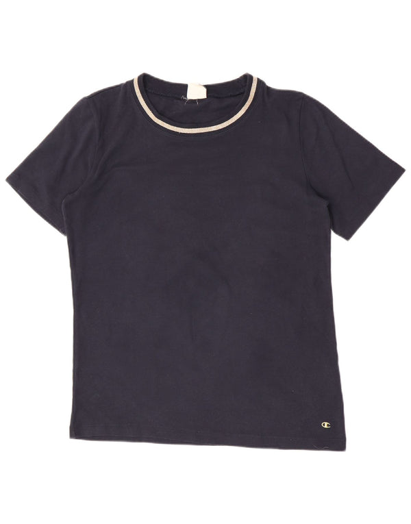 Champion Womens Easy Fit T-Shirt Top UK 20 2XL Navy Blue Cotton