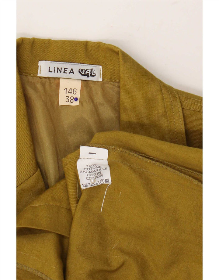 Jachetă vintage pentru femei cu mâneci 3/4 și 2 nasturi, bumbac kaki mediu EU 38