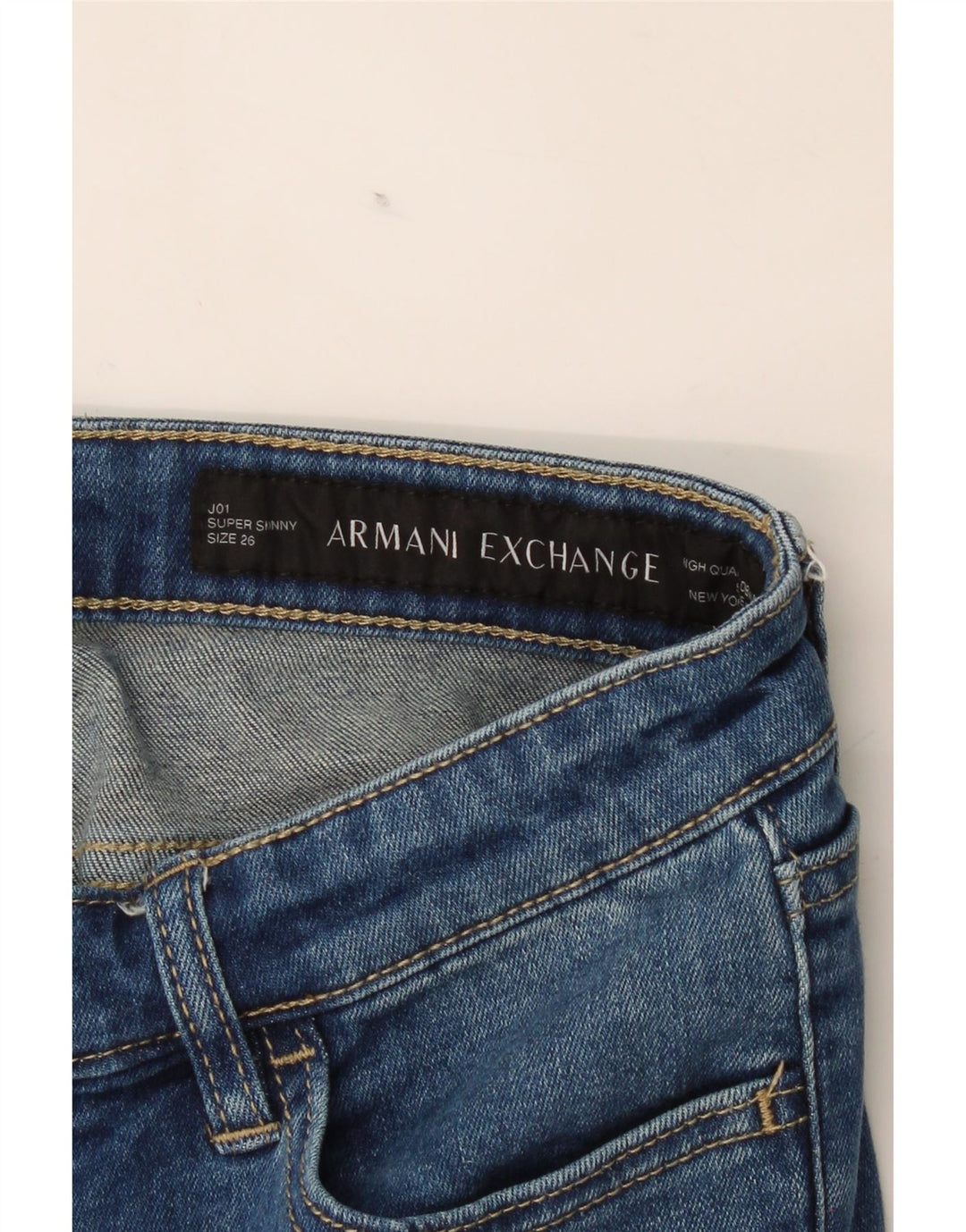 ARMANI EXCHANGE Womens Super Skinny Jeans W26 L26 Blue Vintage Armani Exchange and Second-Hand Armani Exchange from Messina Hembry 