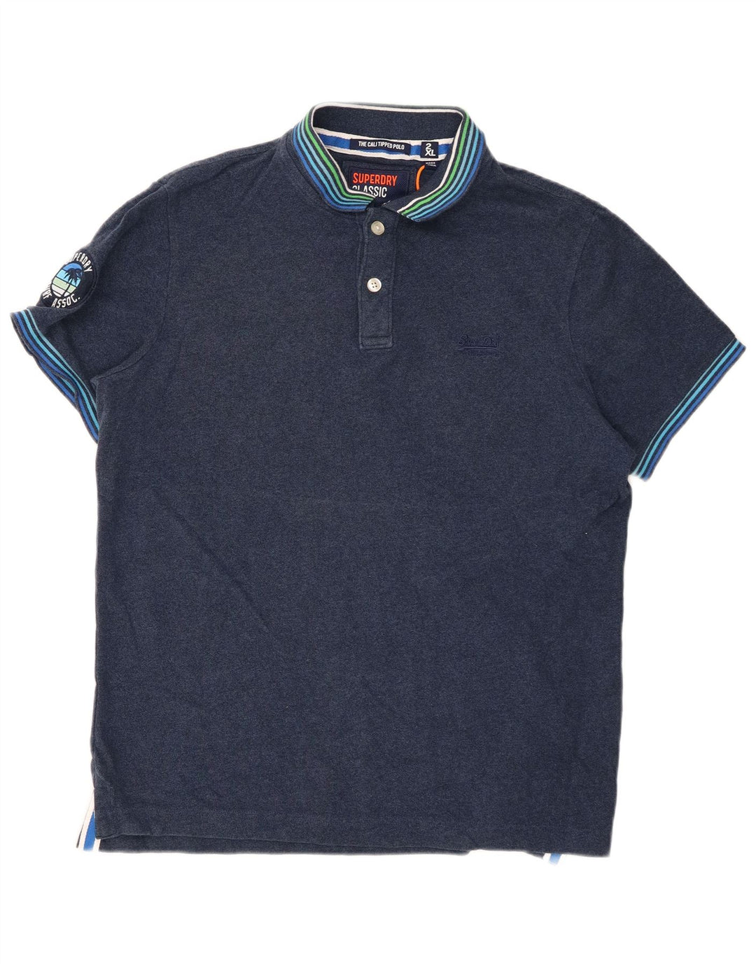 SUPERDRY tricou polo cu grafică pentru bărbați 2XL bleumarin