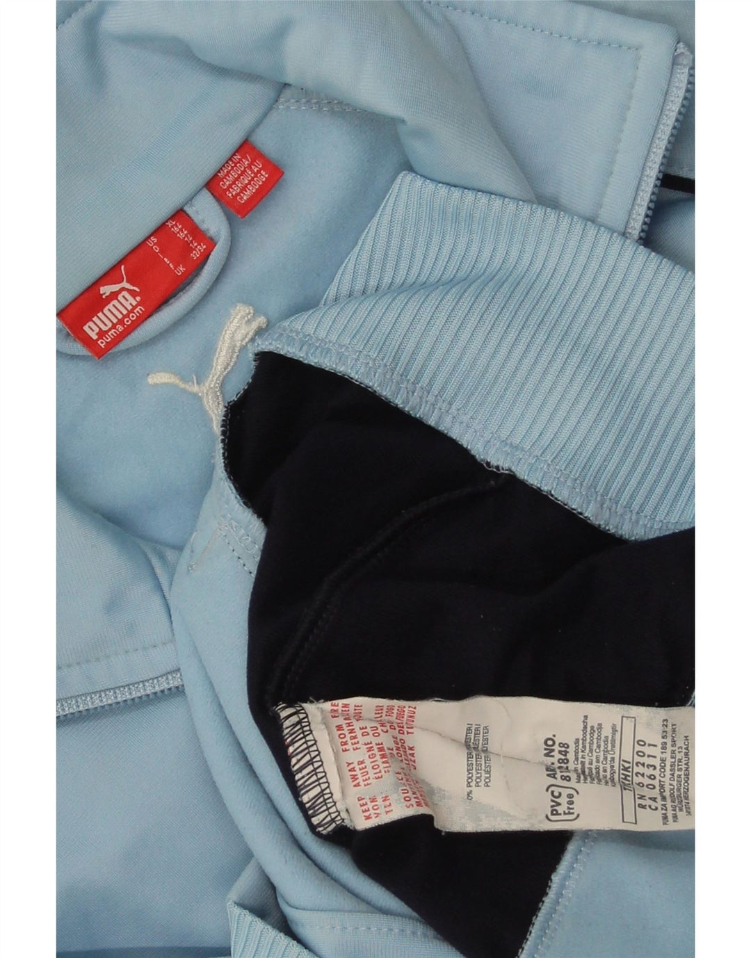 Jachetă de trening PUMA pentru băieți, 13-14 ani, poliester color bloc albastru