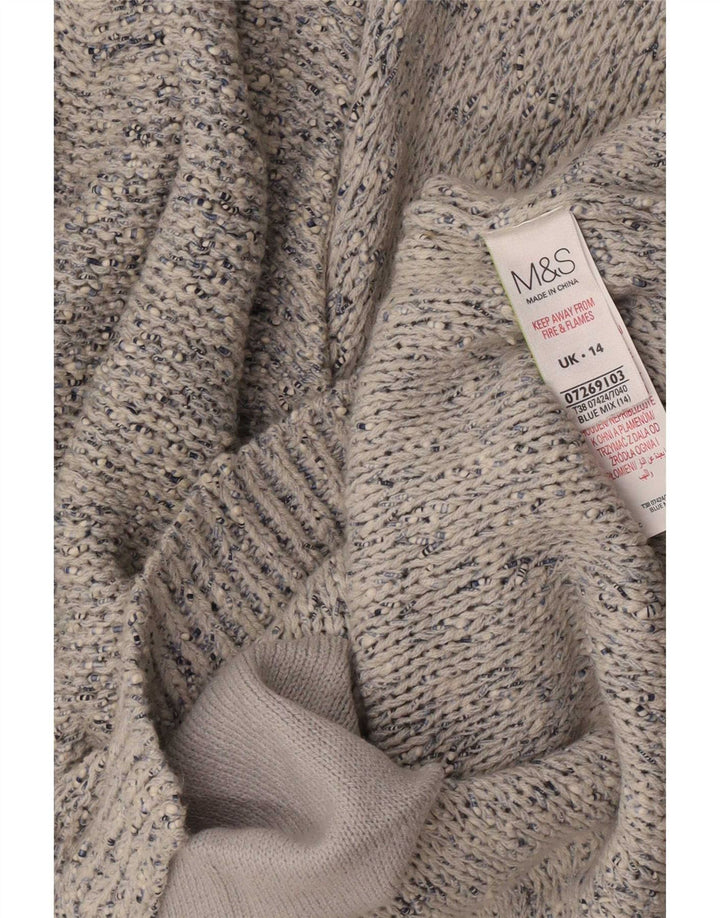 Pulover cardigan pentru femei Marks & Spencer UK 14, bumbac cu pete albastru mediu