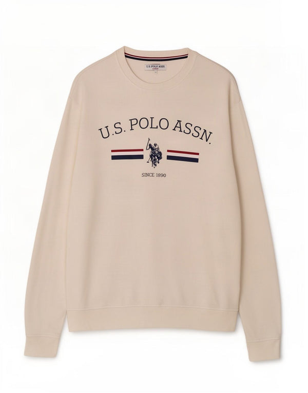 U.S. Polo Assn. Pulover grafic pentru bărbați, bumbac alb 2XL