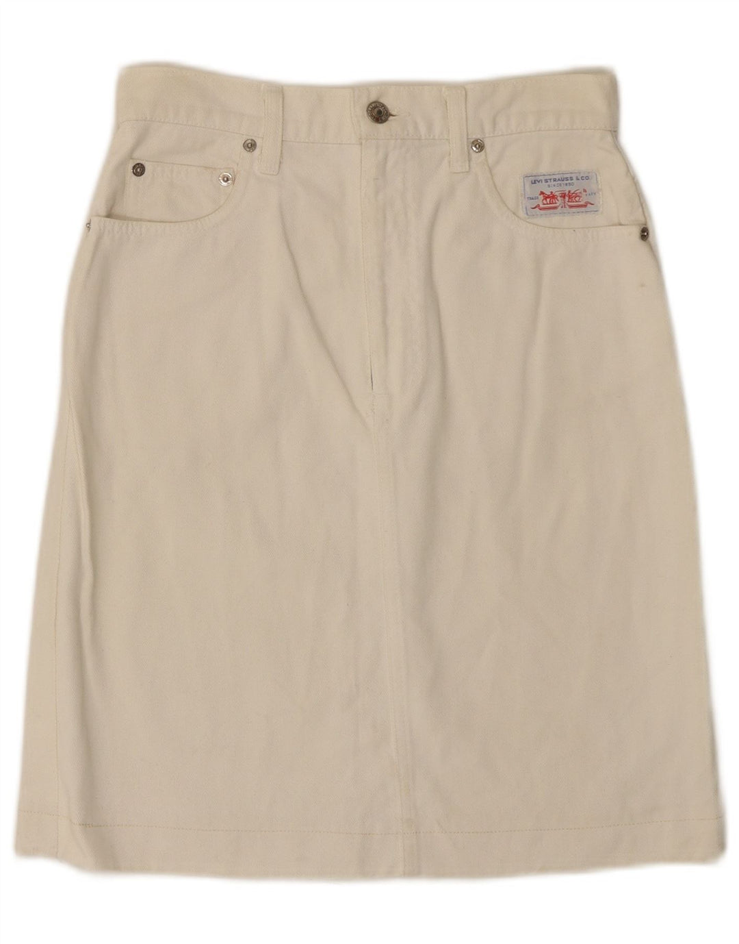 Fusta de blugi pentru femei LEVI'S W26 Small Off White