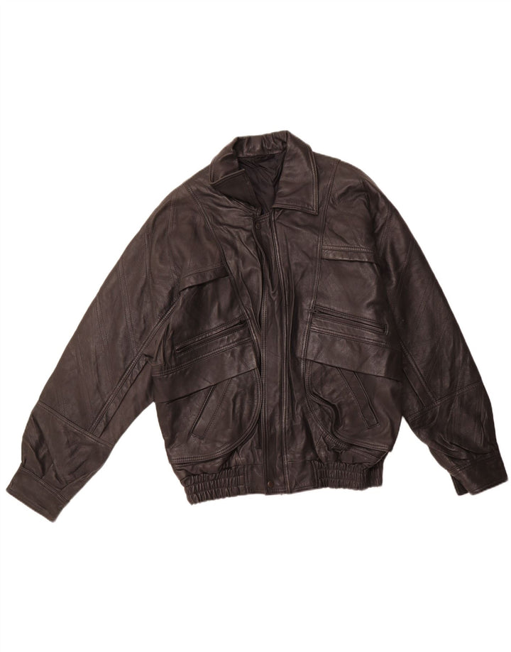 Jachetă de piele pentru bărbați VINTAGE EU 46 Mic din piele neagră