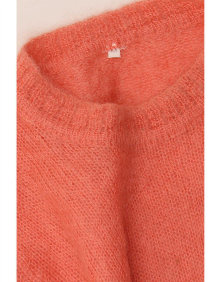 Pulover vintage pentru femei cu decolteu rotund UK 12 Roz mediu
