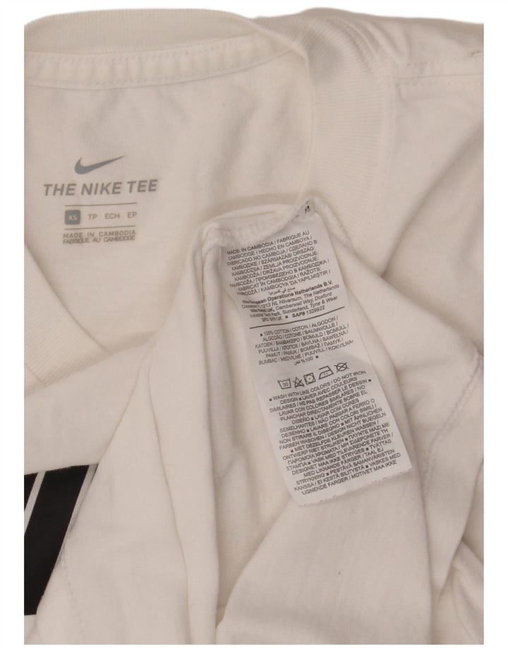 Tricou grafic pentru femei NIKE Top UK 6 XS Bumbac alb