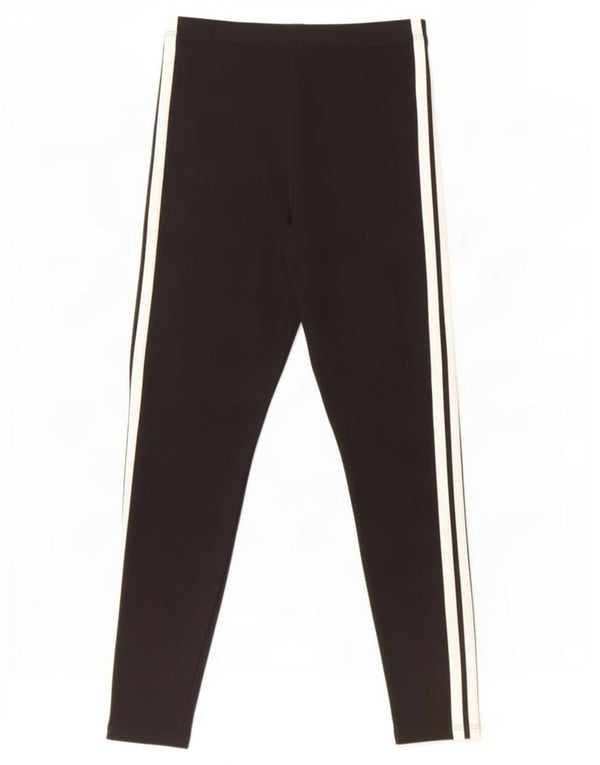 Leggings crop adidas pentru femei UK 12/14 bumbac mediu negru