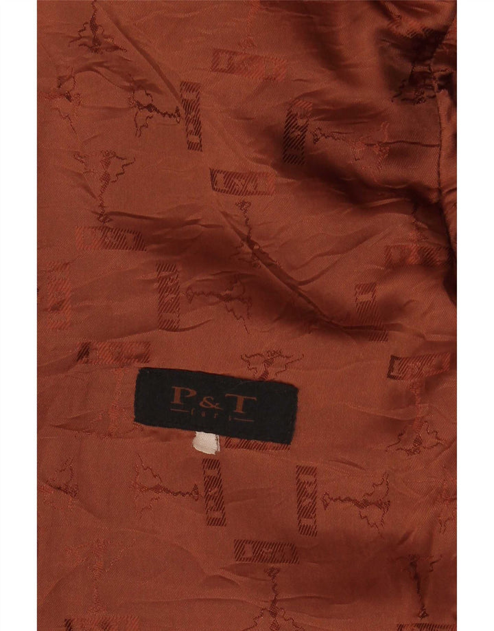 Pardesiu vintage pentru femei de piele intoarsa UK 14 mare bej