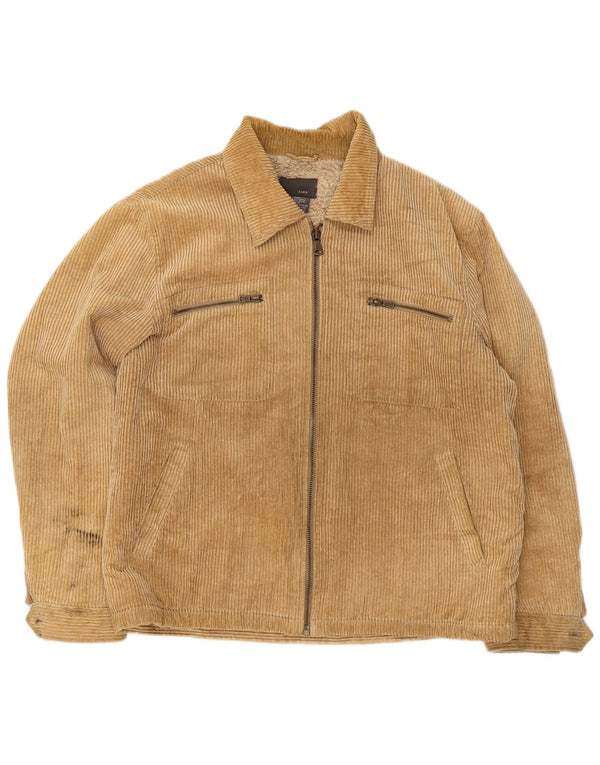 Jachetă Sherpa din velur pentru bărbați Zara UK 42 XL bumbac bej