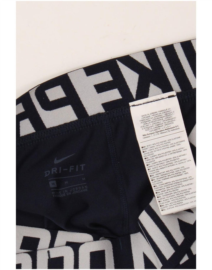 Leggings cu grafice Nike Dri Fit pentru femei UK 14 Poliester mediu albastru bleumarin