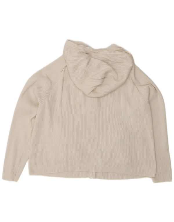 Pulover cardigan cu glugă pentru femei Marks & Spencer UK 18 XL bumbac alb