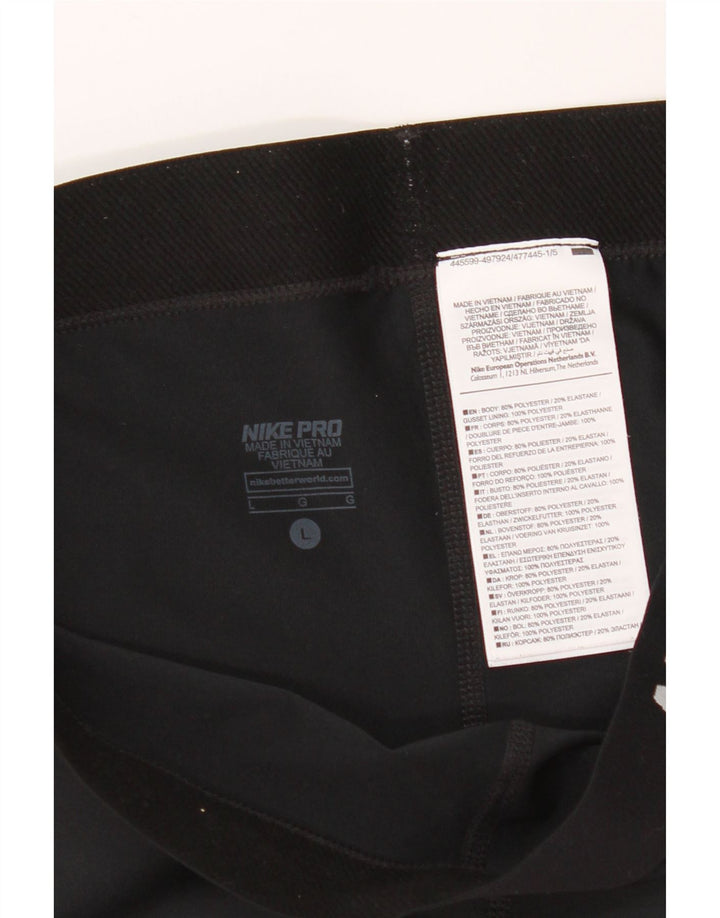 Pantaloni scurți sport grafic Nike pentru femei UK 14, mari, negru, poliester
