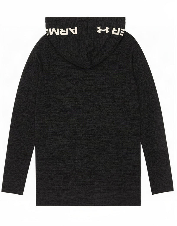Under Armour Mens Hooded Graphic Top Long Sleeve XS Grey Flecked Polyester