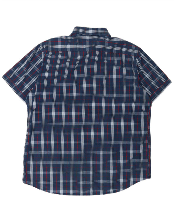 Cămașă pentru bărbați Carrera cu mânecă scurtă, cu ajustare normală, 2XL, bumbac cu carouri albastre