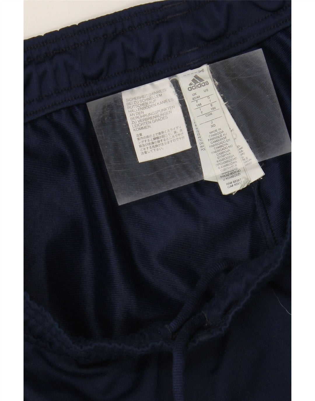 ADIDAS Mens Tracksuit Trousers UK 42/44 Large Navy Blue Polyester Vintage Adidas and Second-Hand Adidas from Messina Hembry 