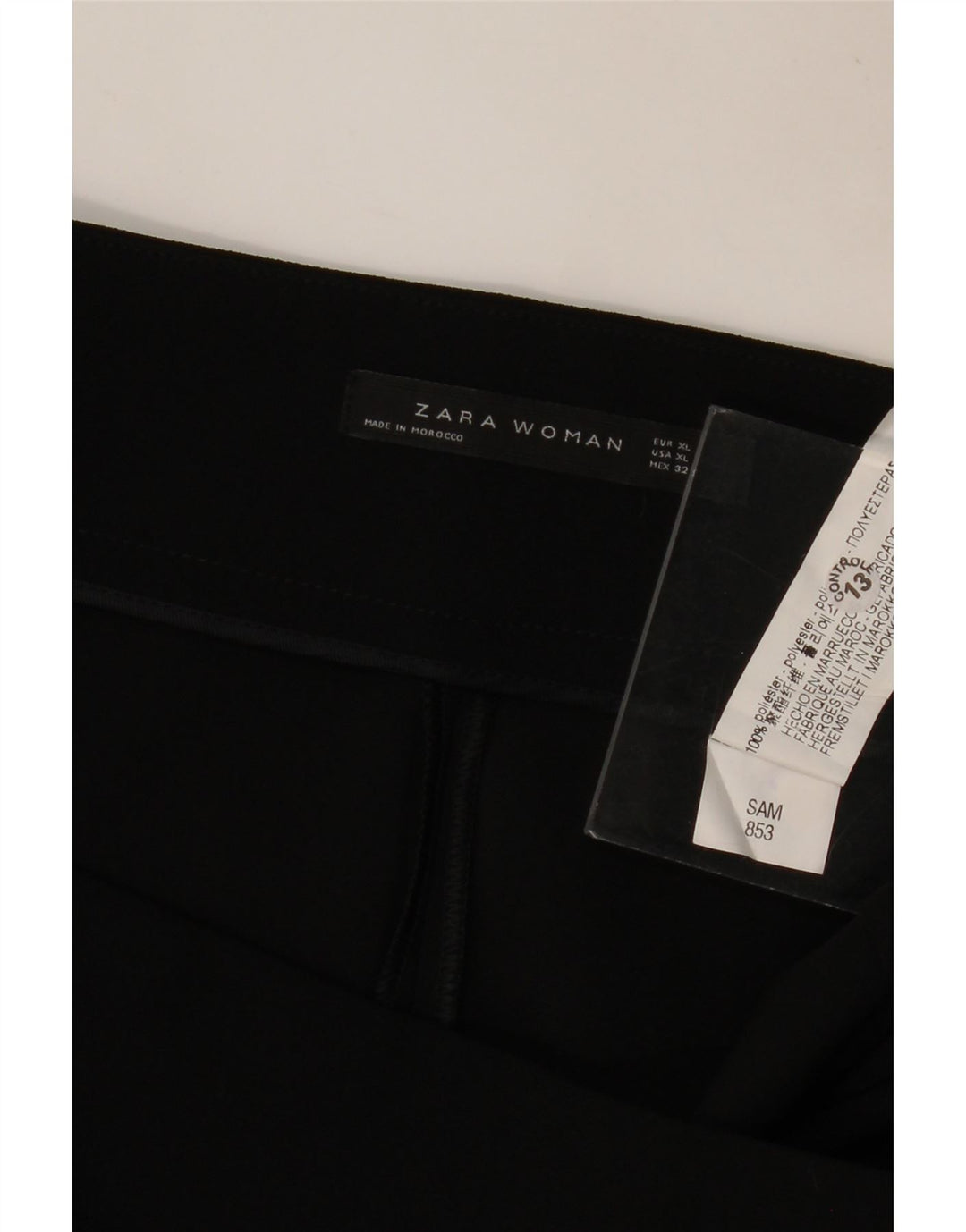 Pantaloni tăiați pentru femei cu talie înaltă ZARA XL W36 L25 Negri