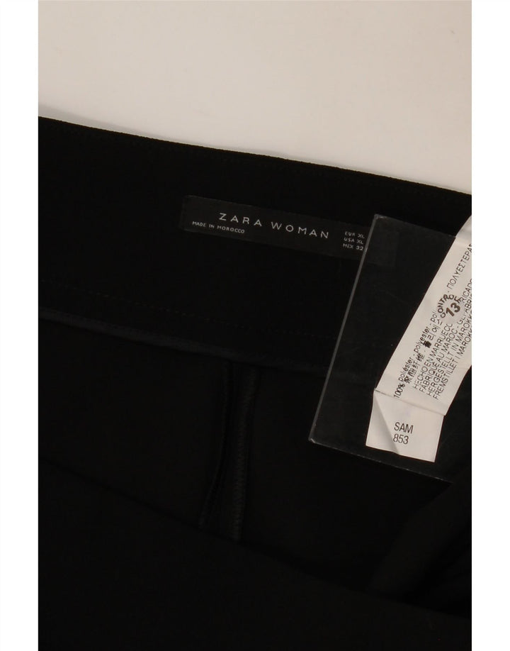 Pantaloni tăiați pentru femei cu talie înaltă ZARA XL W36 L25 Negri