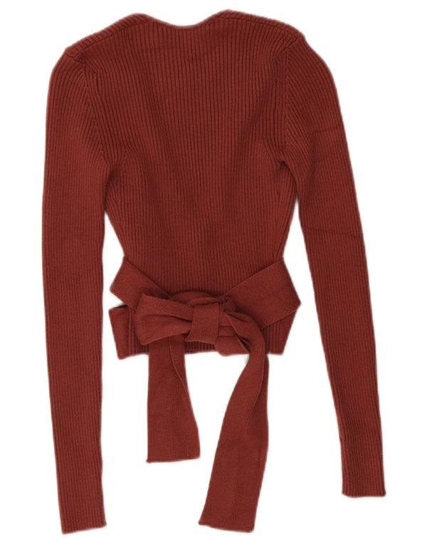 Top cardigan cu mânecă lungă pentru femei Zara UK 8 mic maro viscoză
