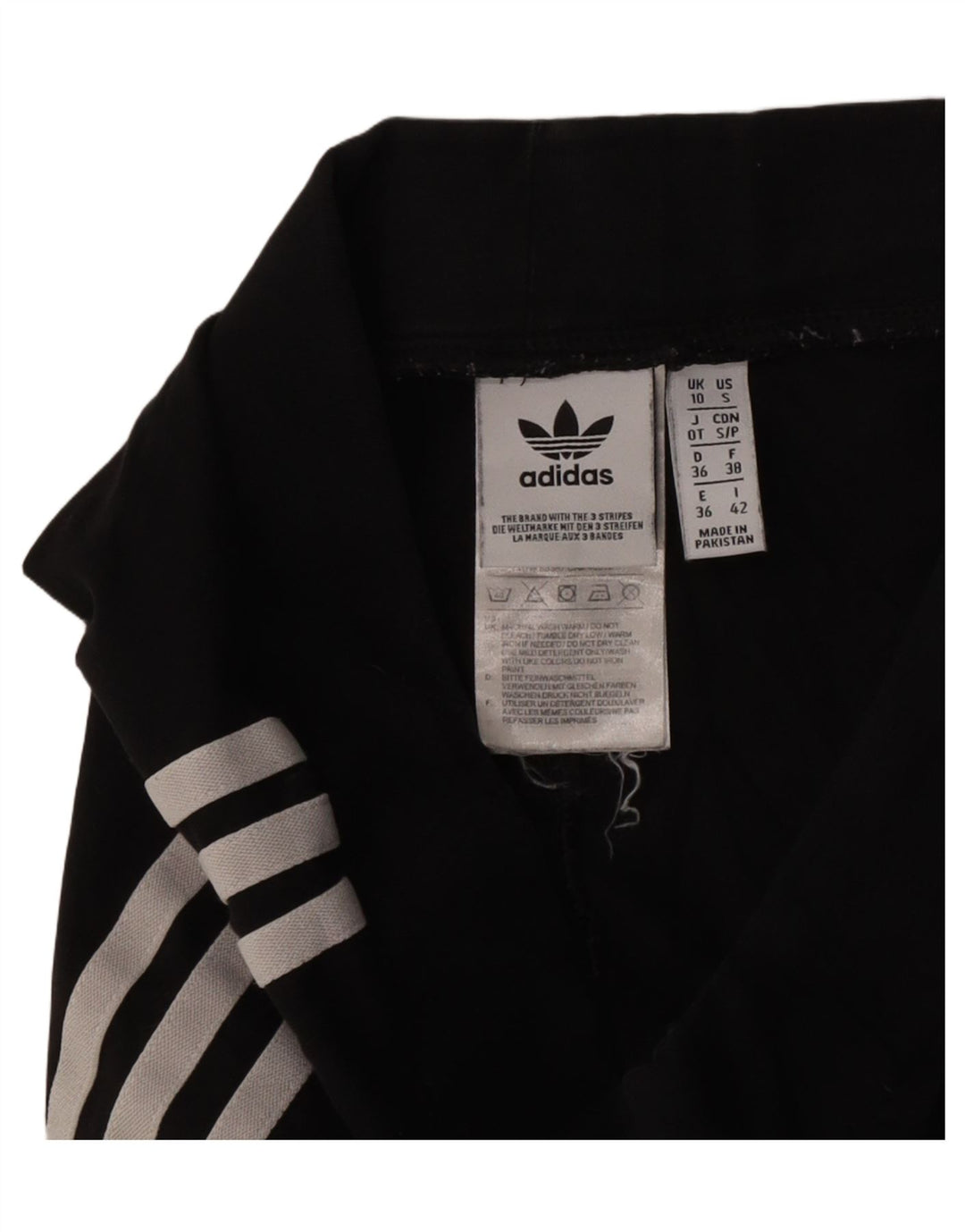 Leggings pentru femei Adidas UK 10 mic bumbac negru