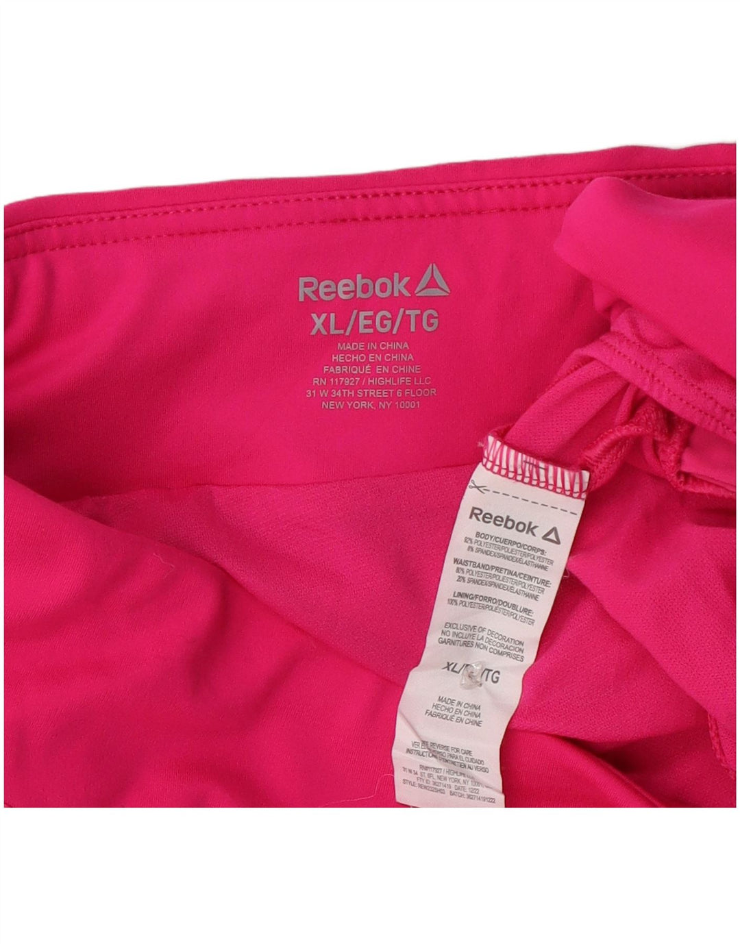 Pantaloni scurti sport Reebok pentru femei UK 18 XL roz poliester