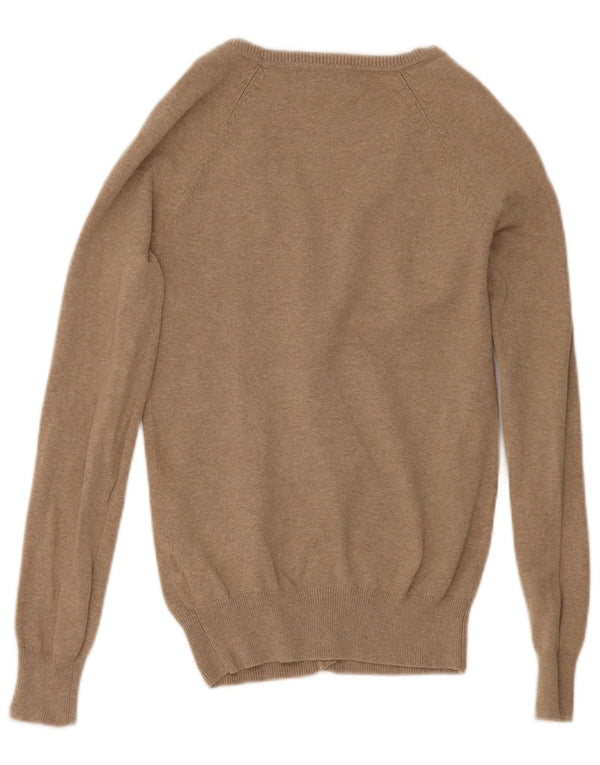 Pulover cardigan pentru femei Zara UK 10 mic maro bumbac