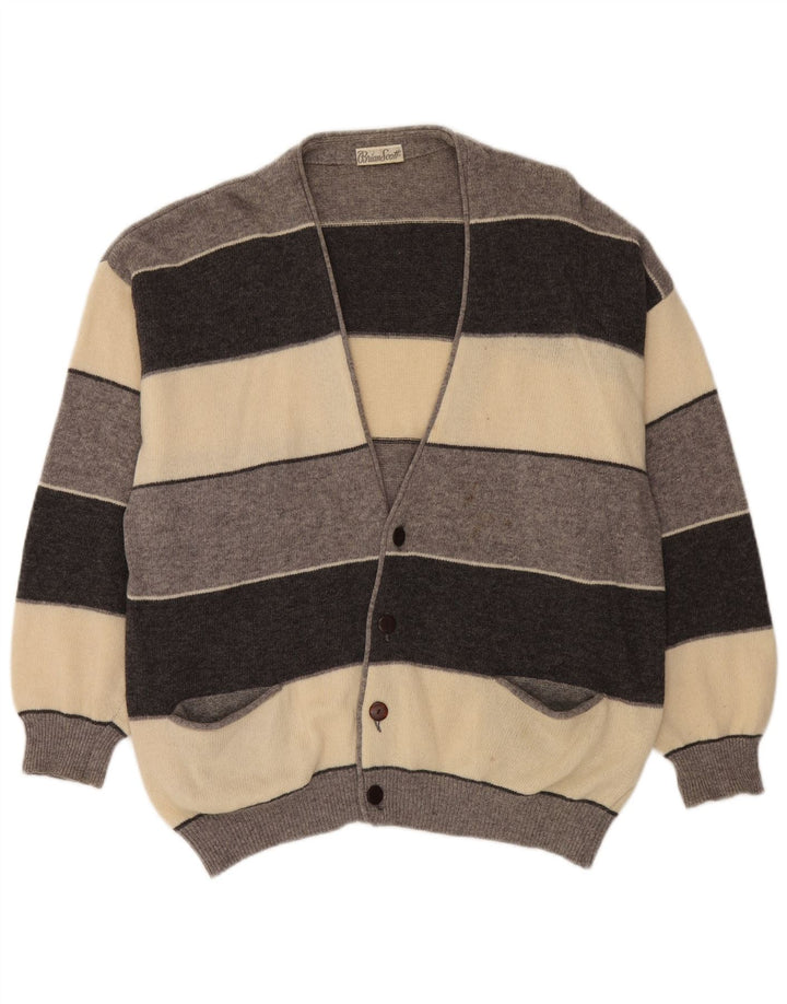 Pulover cardigan largi pentru bărbați Brian Scott IT 50 Gri mediu cu dungi