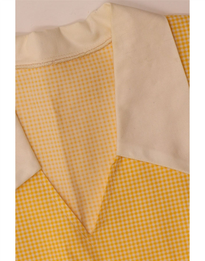 Rochie A-Line Vintage pentru femei UK 12 Medium Yellow Gingham