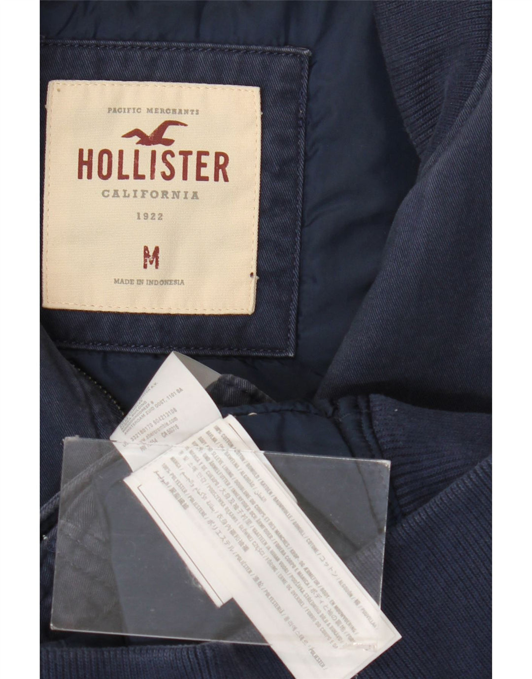 Hollister Bomber Jacket pentru bărbați UK 38 Medium Bleumarin Bumbac