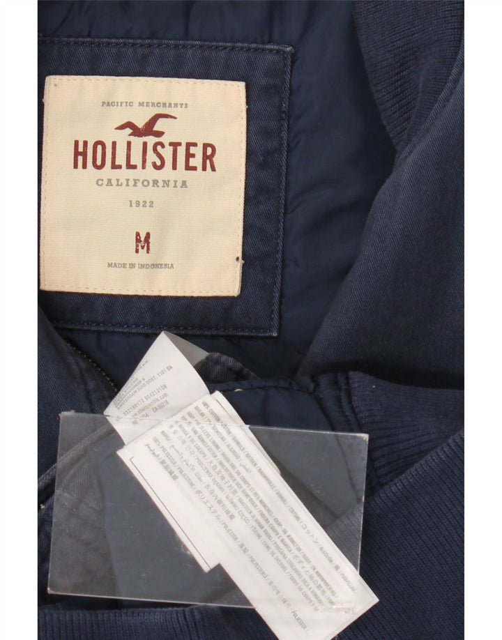 Hollister Bomber Jacket pentru bărbați UK 38 Medium Bleumarin Bumbac
