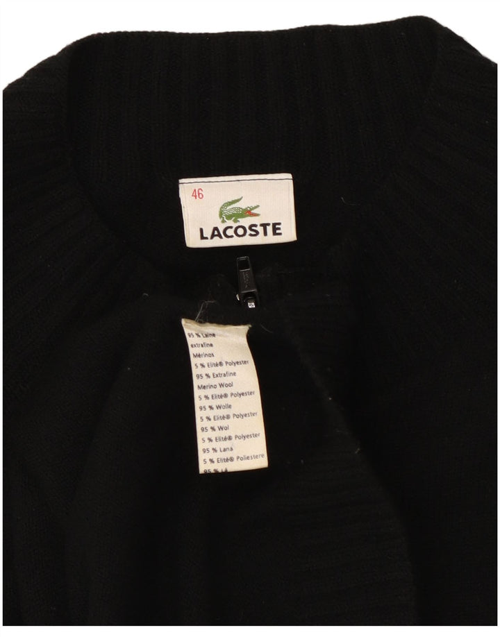 Pulover cardigan pentru femei Lacoste Mărimea 46 XL Lână neagră