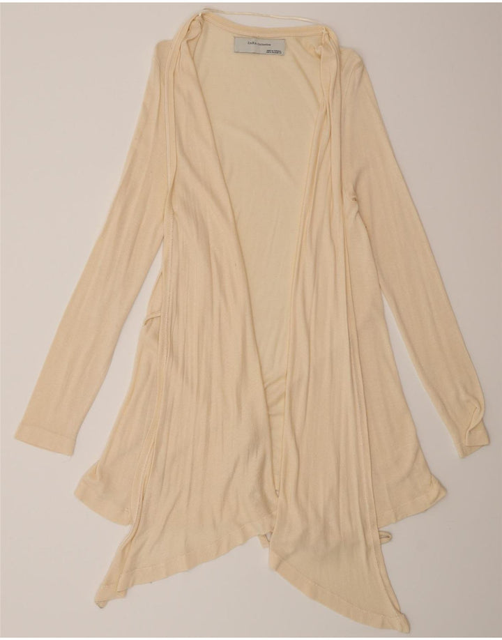 Pulover cardigan pentru femei Zara UK 12 Medium Bej