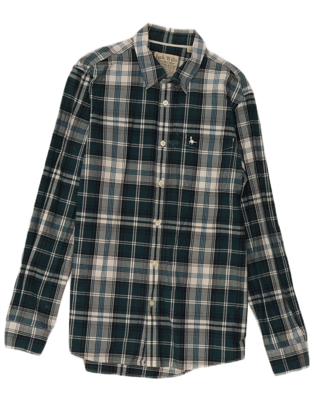 Cămașă Jack Wills pentru bărbați, bumbac cu carouri verde mediu