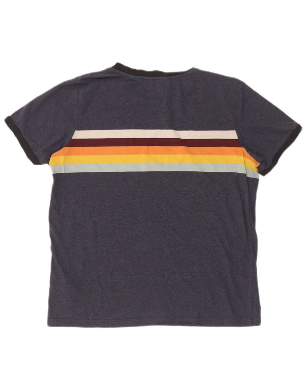 Superdry Mens T-Shirt Top Medium Navy Blue Colourblock