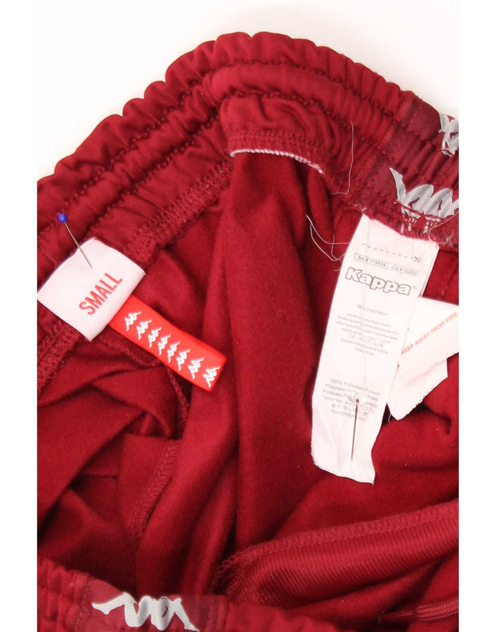 Pantaloni de trening cu grafică pentru bărbați Kappa, poliester mic de culoare burgundă