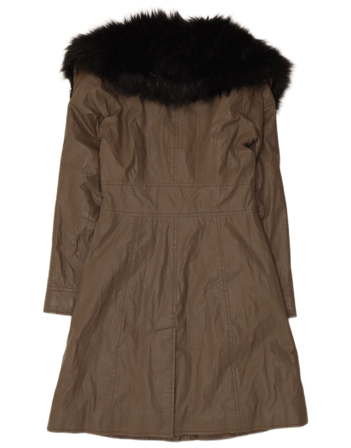 Pardesiu Dkny pentru femei UK 6 XS Khaki Ramie