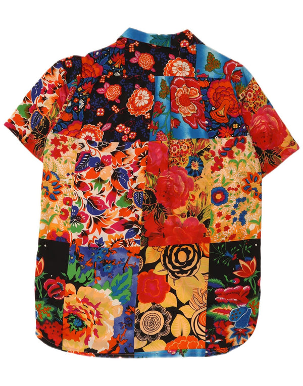 Rochie cămașă vintage pentru femei cu mâneci scurte UK 18 XL, multicoloră, florală