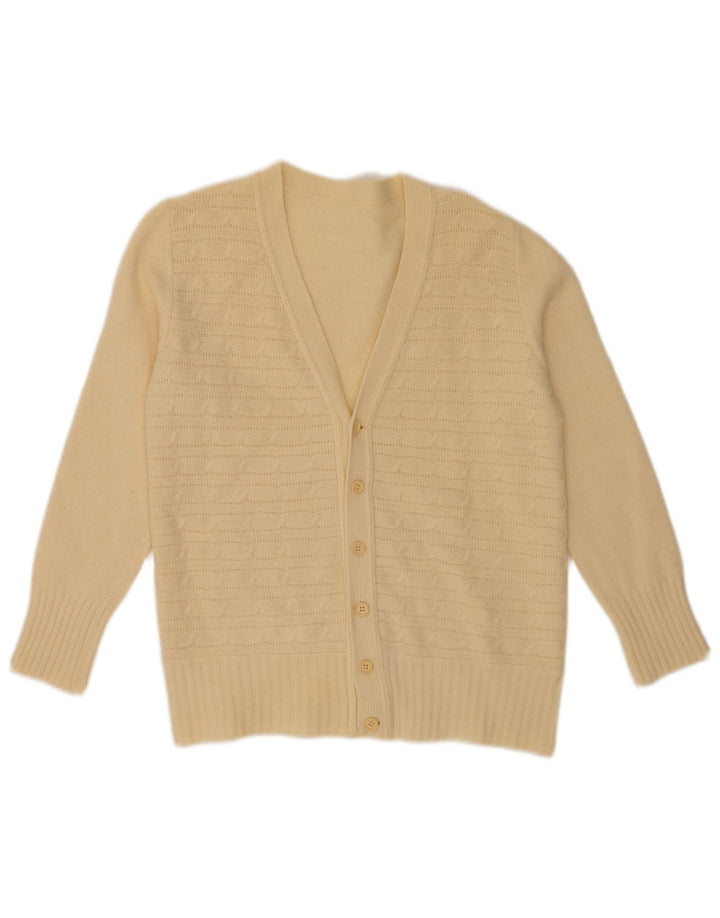 Pulover Cardigan Vintage pentru Damă UK 10 Mic Bej