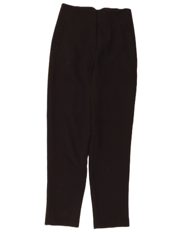 Pantaloni de costum conici pentru femei cu talie înaltă Zara XS L24 L26 Poliester negru