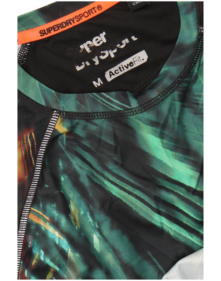 SUPERDRY Tricou activ pentru bărbați Top Mediu Verde Geometric
