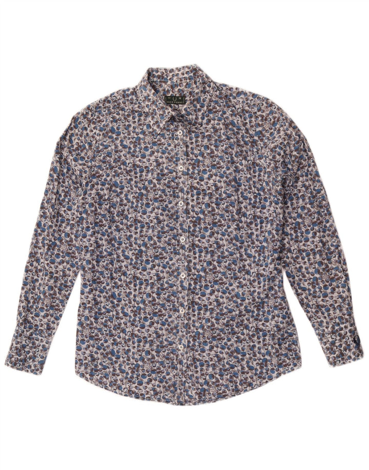 Cămașă Fred Perry pentru femei UK 14 Medium Blue Floral Bumbac