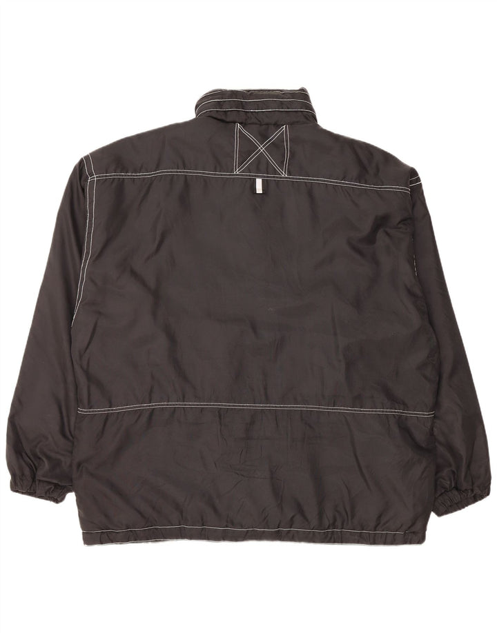 C&A Mens Hooded Windbreaker Jacket UK 44 2XL Black Nylon
